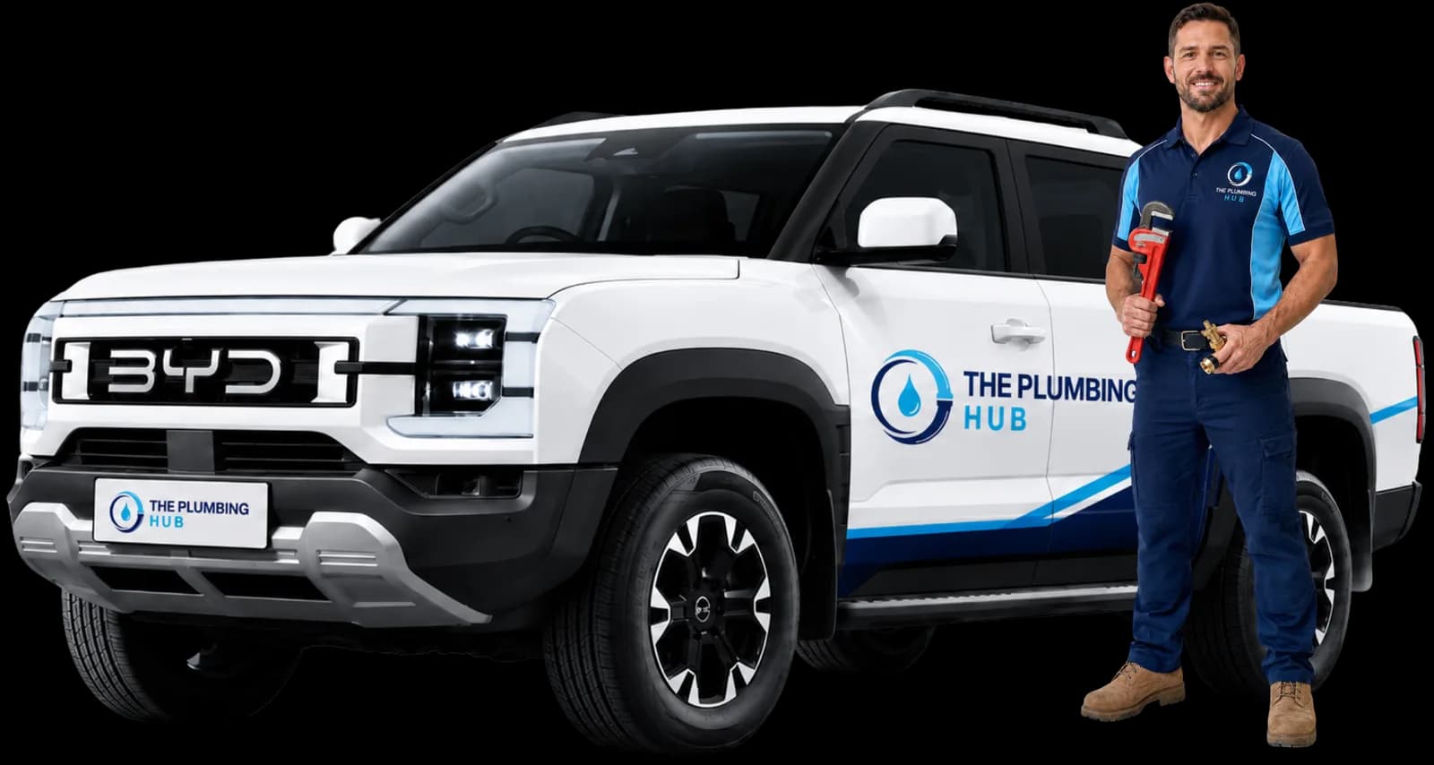 The Plumbing Hub branded service vehicle with a licensed Melbourne plumber